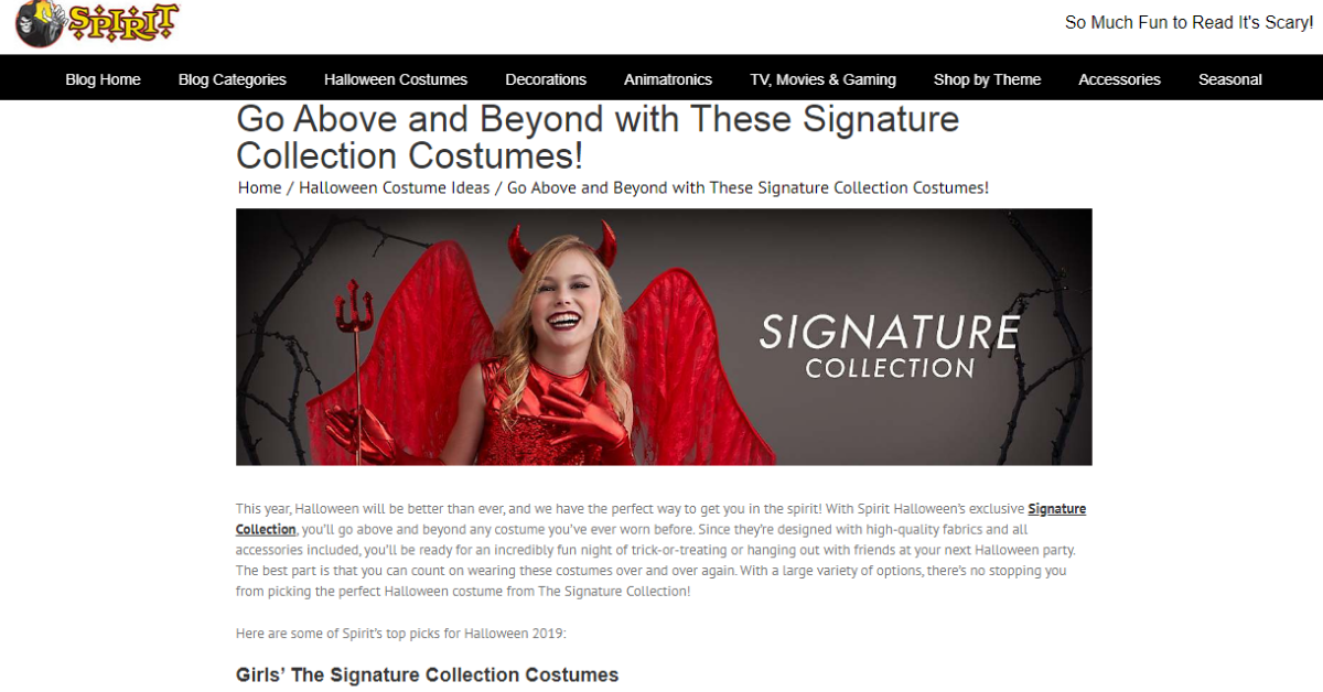 SPIRIT HALLOWEEN — Blog Copy