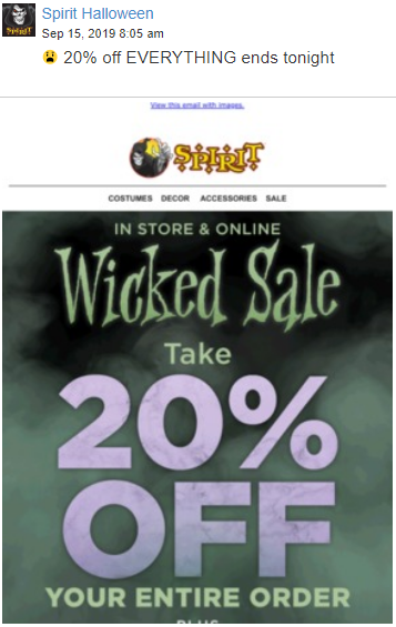 SPIRIT HALLOWEEN — Email Copy