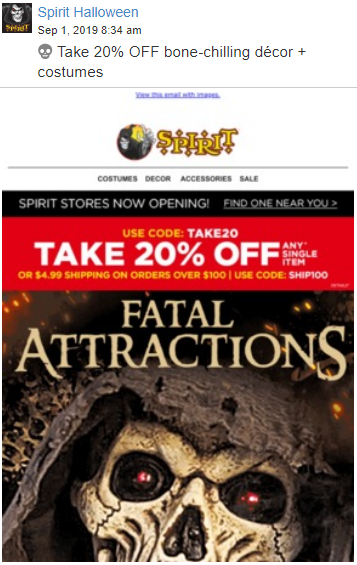 SPIRIT HALLOWEEN — Email Copy