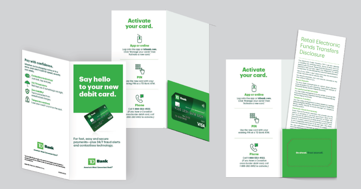 TD BANK — Packaging Copy