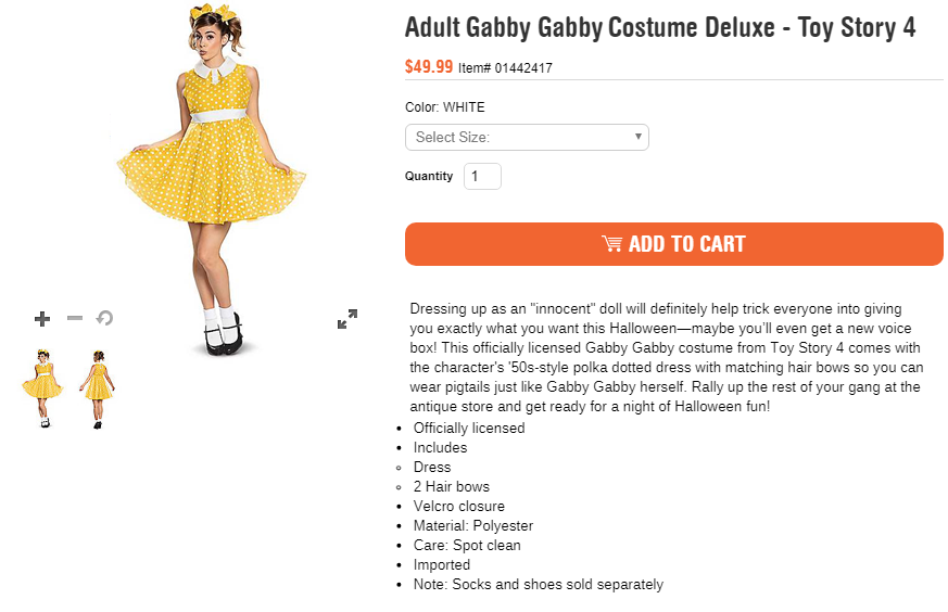 SPIRIT HALLOWEEN — Product Copy