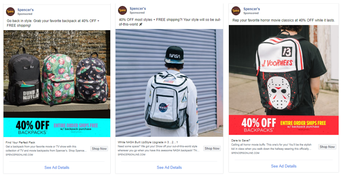 SPENCER GIFTS — Social Media Copy