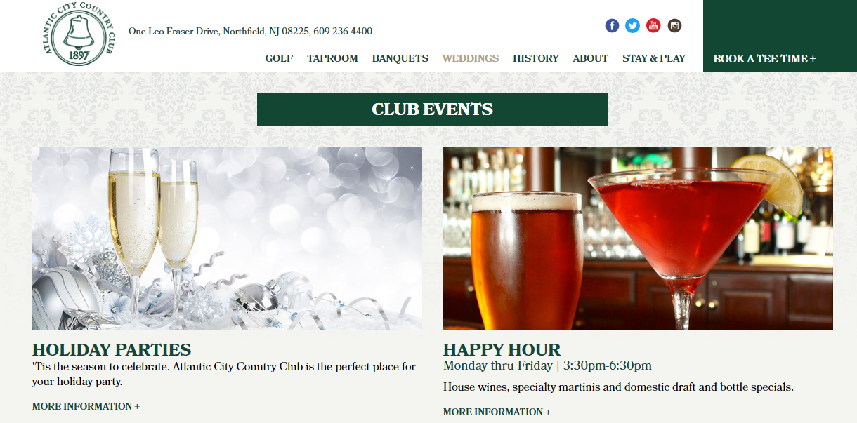 ATLANTIC CITY COUNTRY CLUB — Website Copy