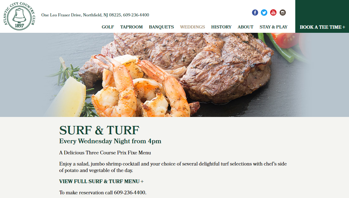ATLANTIC CITY COUNTRY CLUB — Website Copy