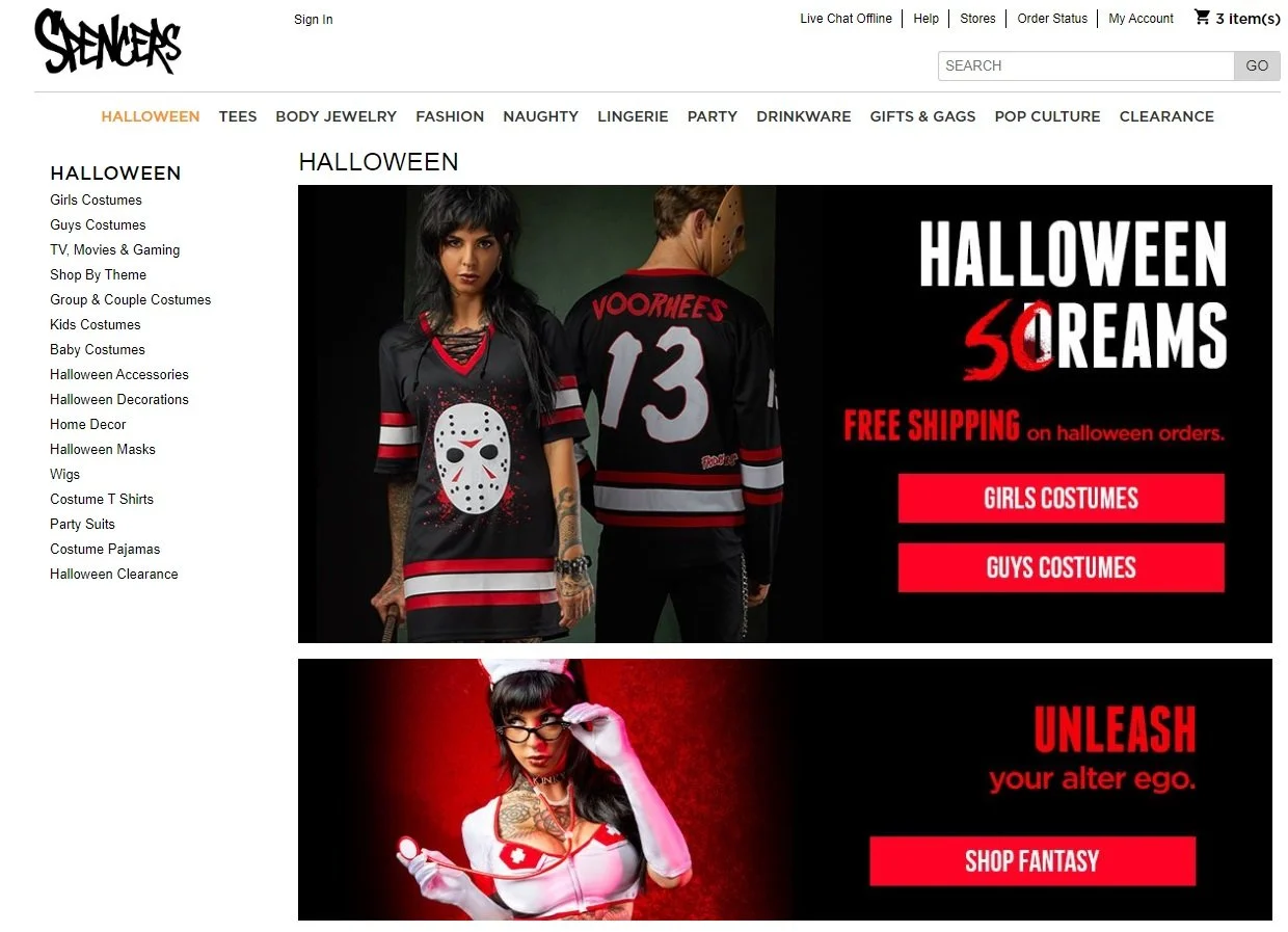 SPENCER GIFTS — Website Copy