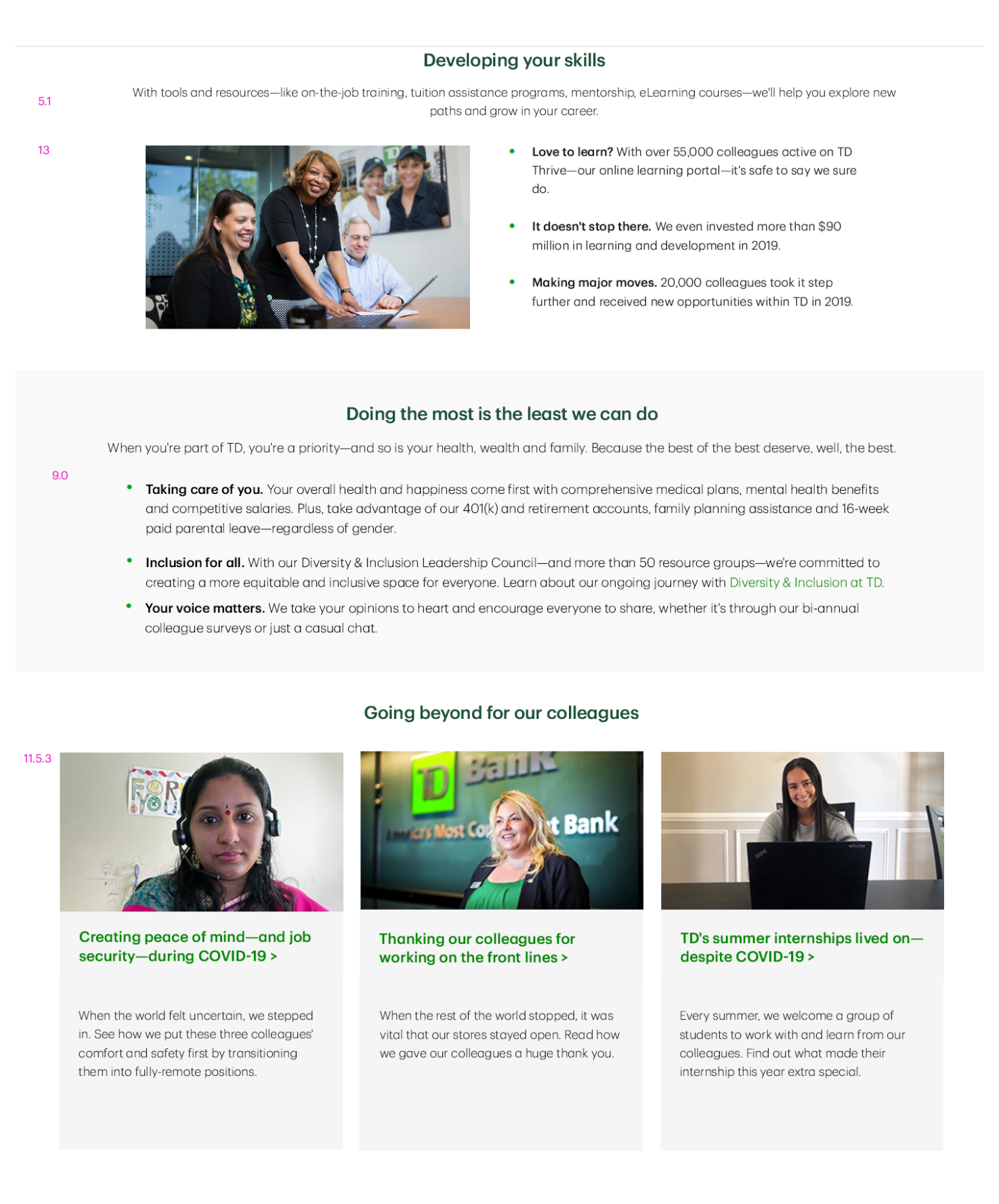 TD BANK — Website Copy